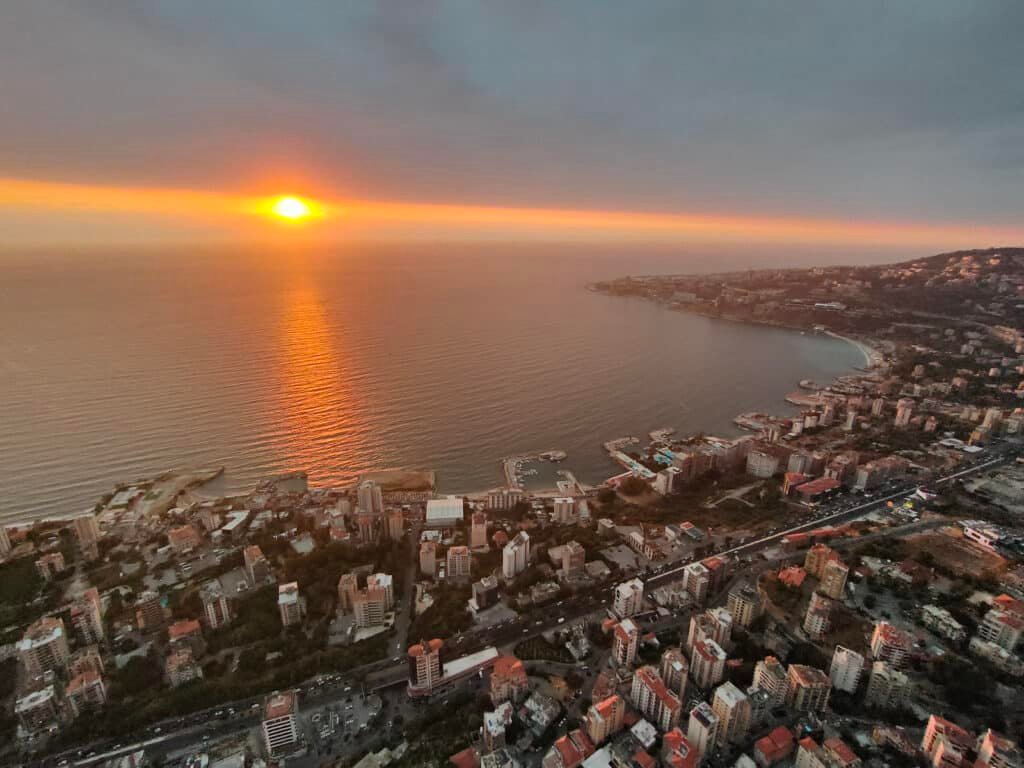 Paragliding in Lebanon over Jounieh Bay